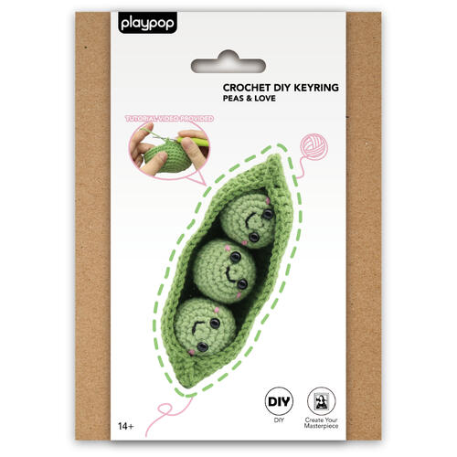 playpop Crochet DIY Keyring Peas