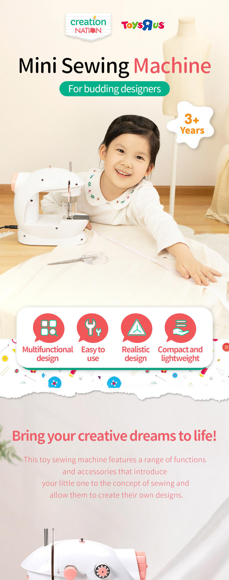 Creation Nation Mini Sewing Machine Toys"R"Us Brunei Official site