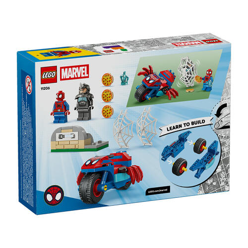 LEGO Marvel Spidey And His Amazing Friends Spidey on his Motorcycle vs. Rhino 11206