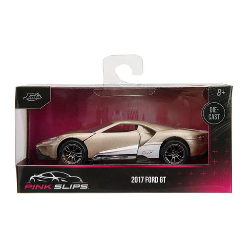 Pink Slips 1:32 2017 Ford GT Die-Cast Car, Toys for Kids and Adults (Metallic Gold)