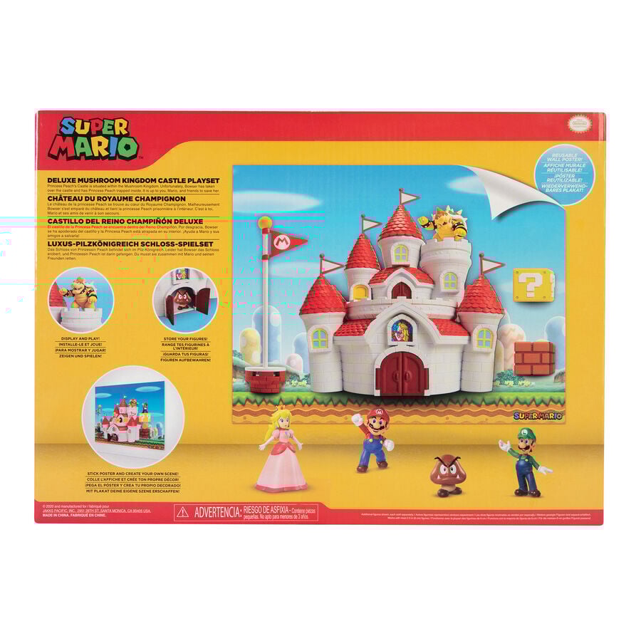 Nintendo super mario deluxe sale mushroom kingdom castle playset