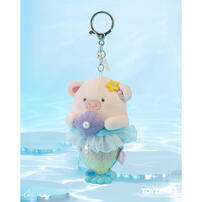 Lulu The Piggy Ocean Series Mermaid Plush Keychain