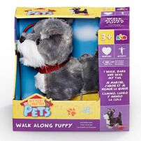 Pitter Patter Pets Walk Along Puppy (Grey And White)