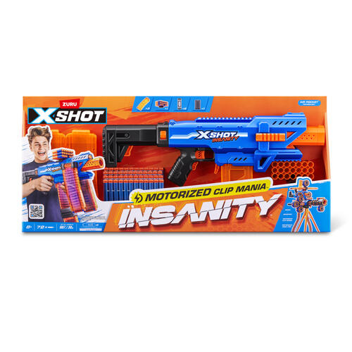 X-Shot Insanity Series 1 Motorised Clip Blaster (72Darts)