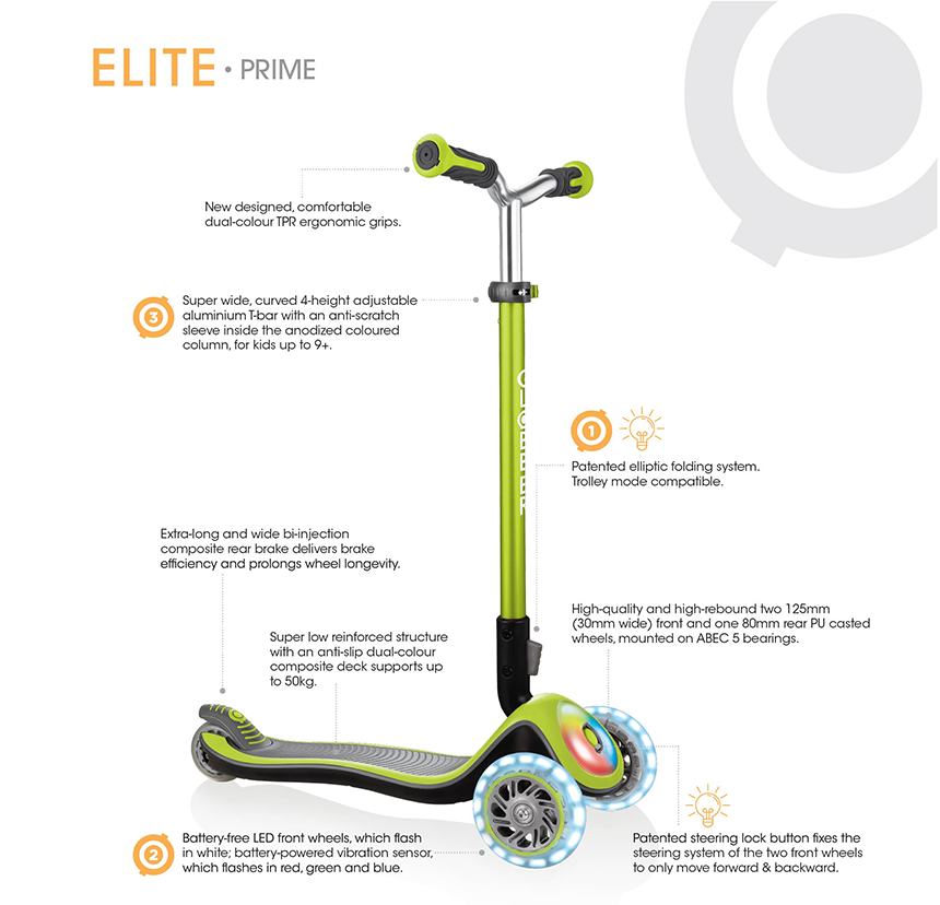 Globber Elite Prime Lime Green Scooter