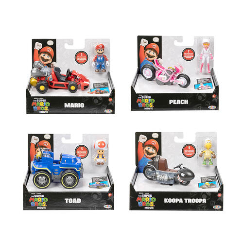 Super Mario Movie 2.5" Figure With Kart - Assorted