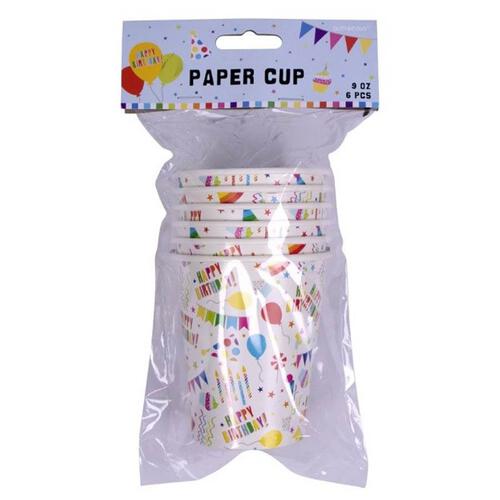 Amscan Paper Cups 9Oz 6 Pieces