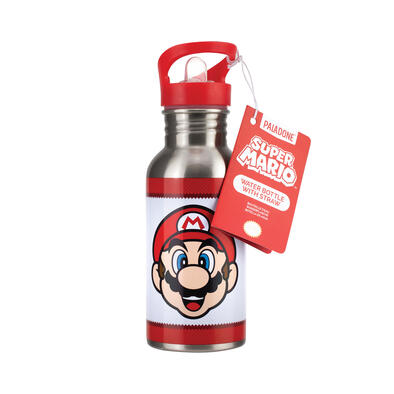 Paladone Mario Metal Water Bottle With Straw