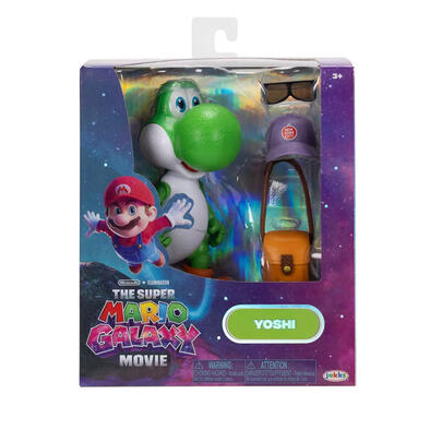 The Super Mario Galaxy Movie - 5&rdquo; Figure Series &ndash; Yoshi Figure with Hat, Sunglasses, and Satchel Accessories