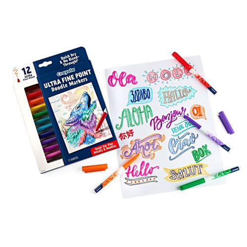 Crayola 12Ct Ultra Fine Pt Doodle Marker