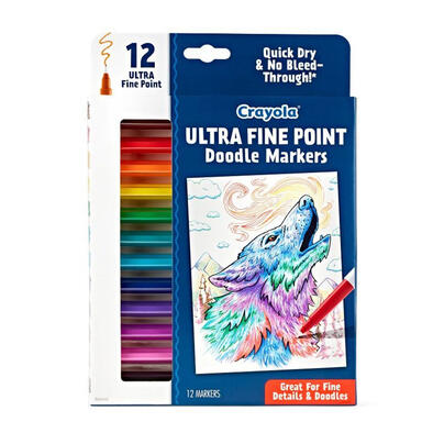 Crayola 12Ct Ultra Fine Pt Doodle Marker