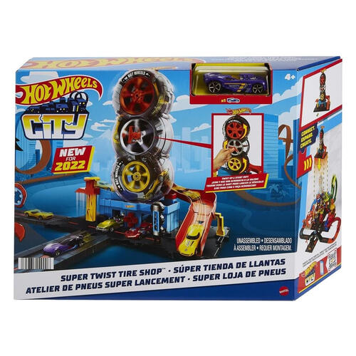 Hot Wheels City Super Twist Tire Shop Playset
