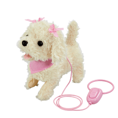 Pitter Patter Pets Walk Along Puppy Cream With Bow